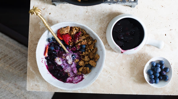 Scrambled Oats with Berry Compote