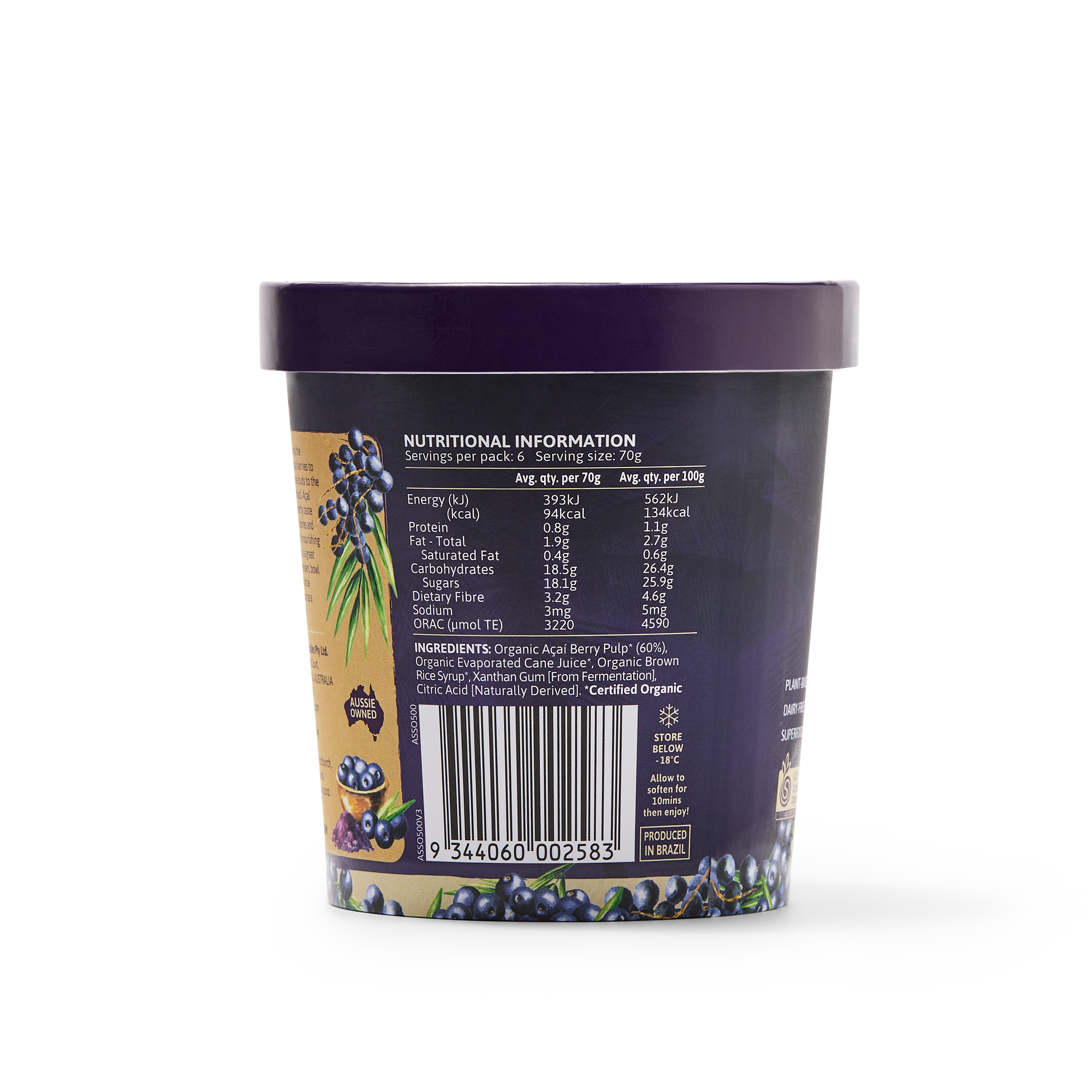Amazonia Açaí Sorbet Original 500ml