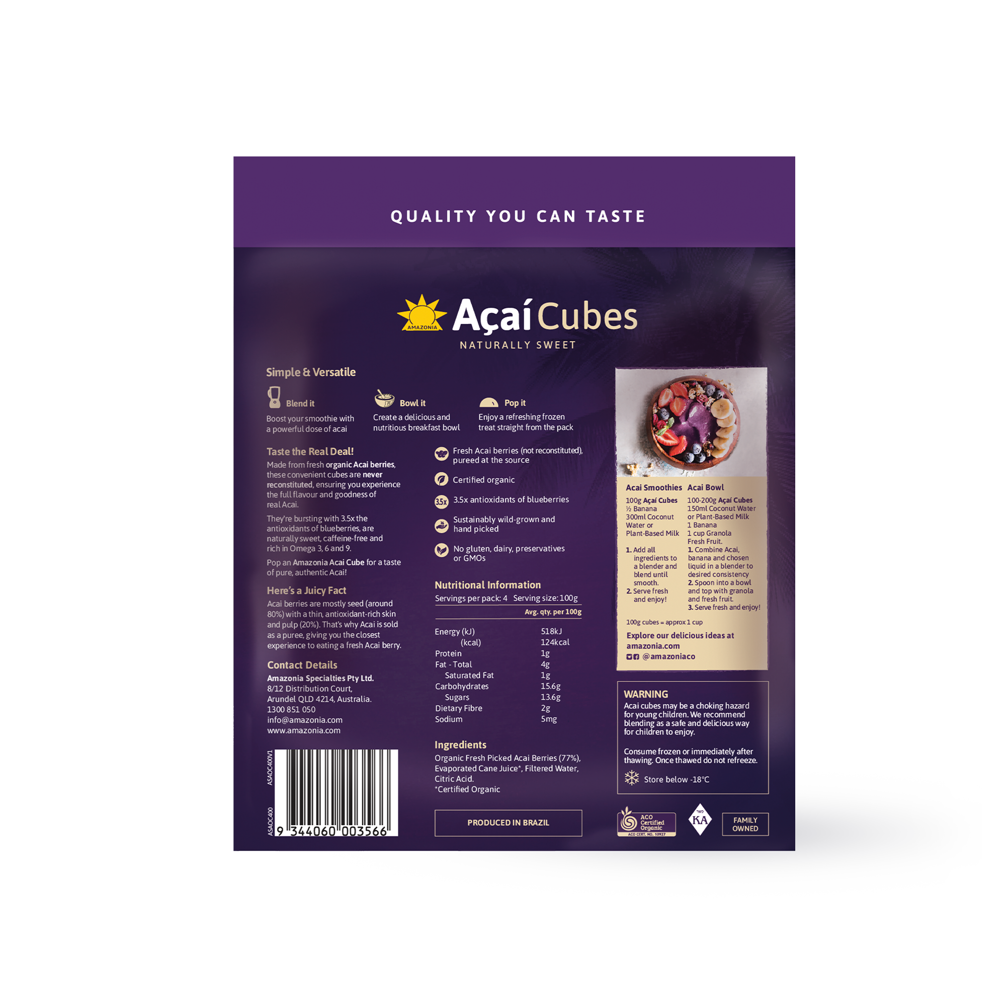 Açaí Cubes Original 400g