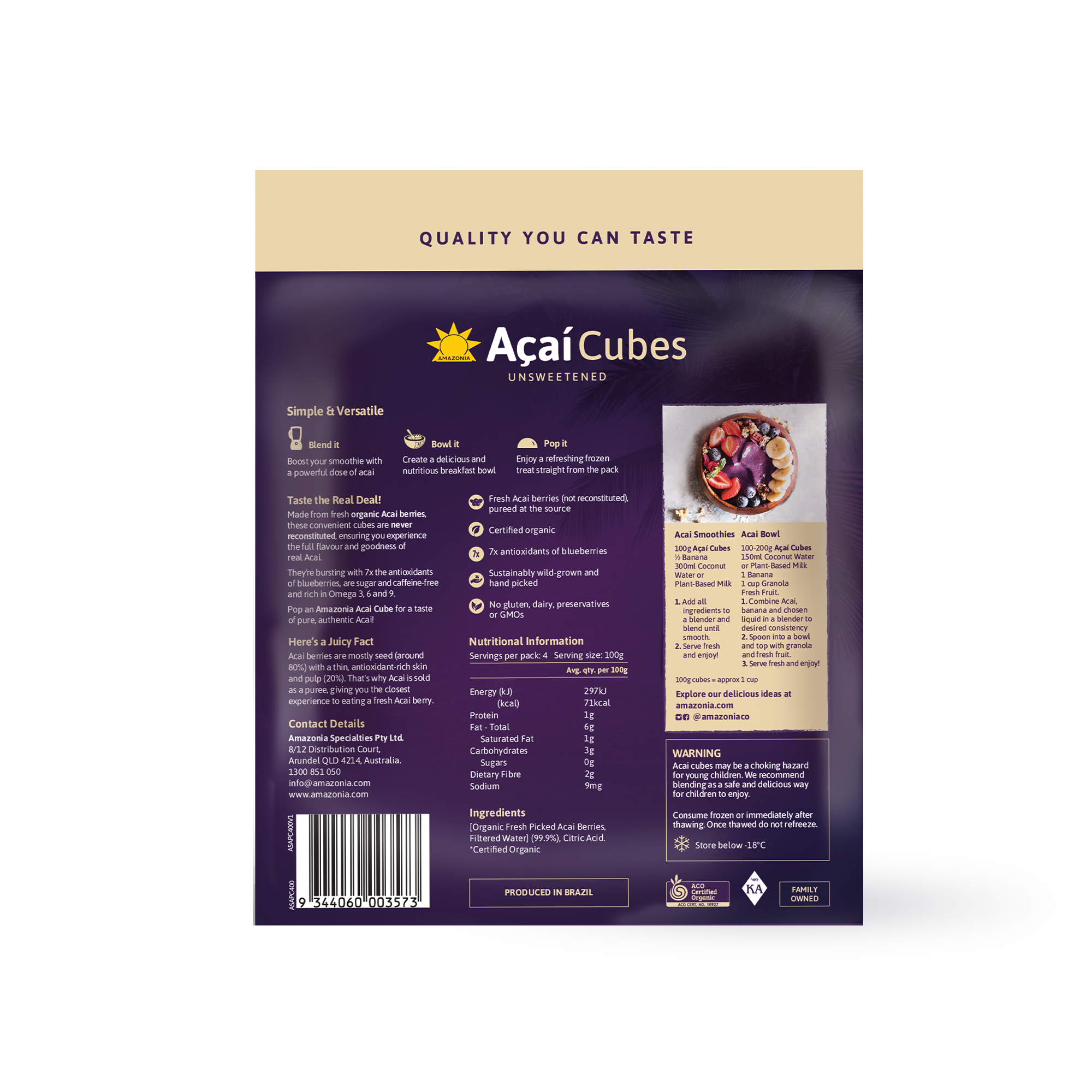 Açaí Cubes Pure 400g