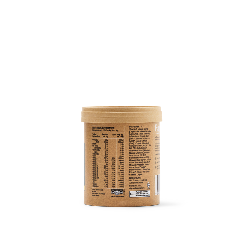 Raw Real Food Nutrients Organic Multivitamin Pineapple