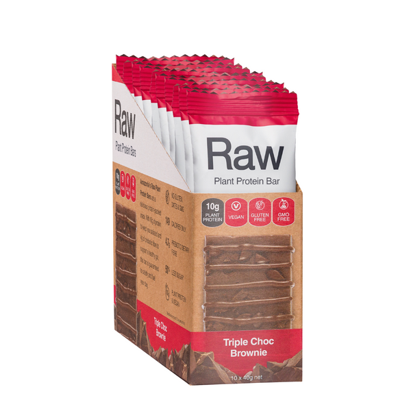 Raw Plant Protein Bars Triple Choc Brownie - 10 Pack